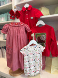 Red and Black Cheerleader Smocked Dress