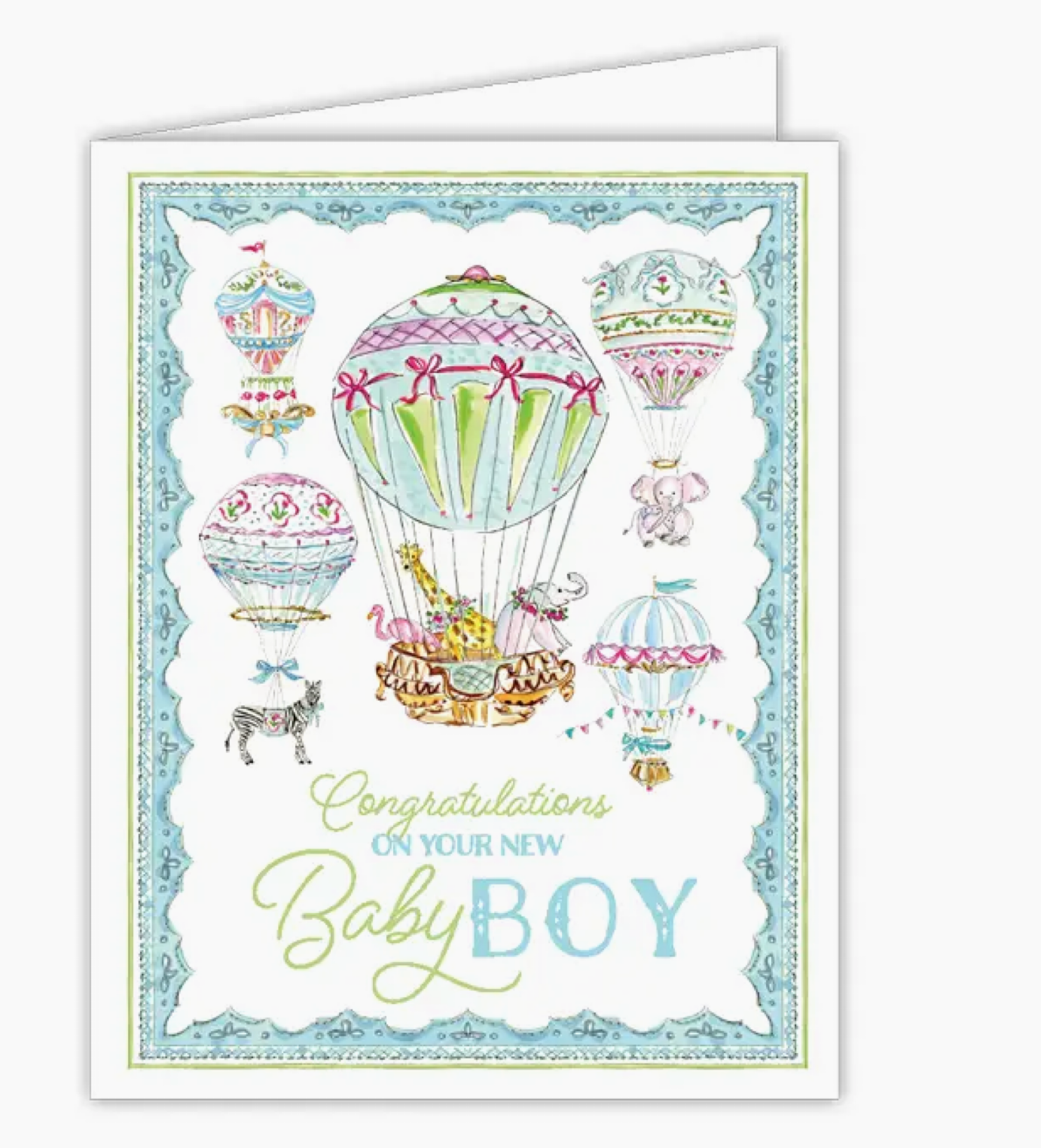 Congratulations Hot Air Balloon Baby Card