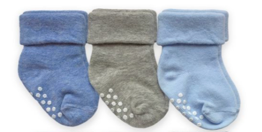 Jefferies Socks Blue Grey and White 3 Pack Footies