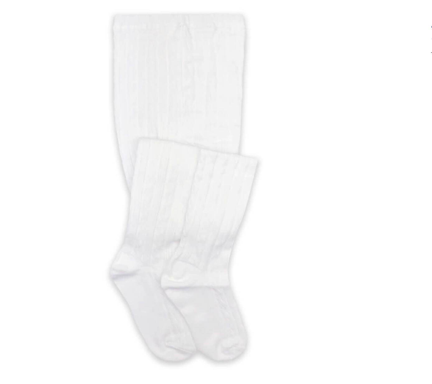 White School Uniform Cable Tights