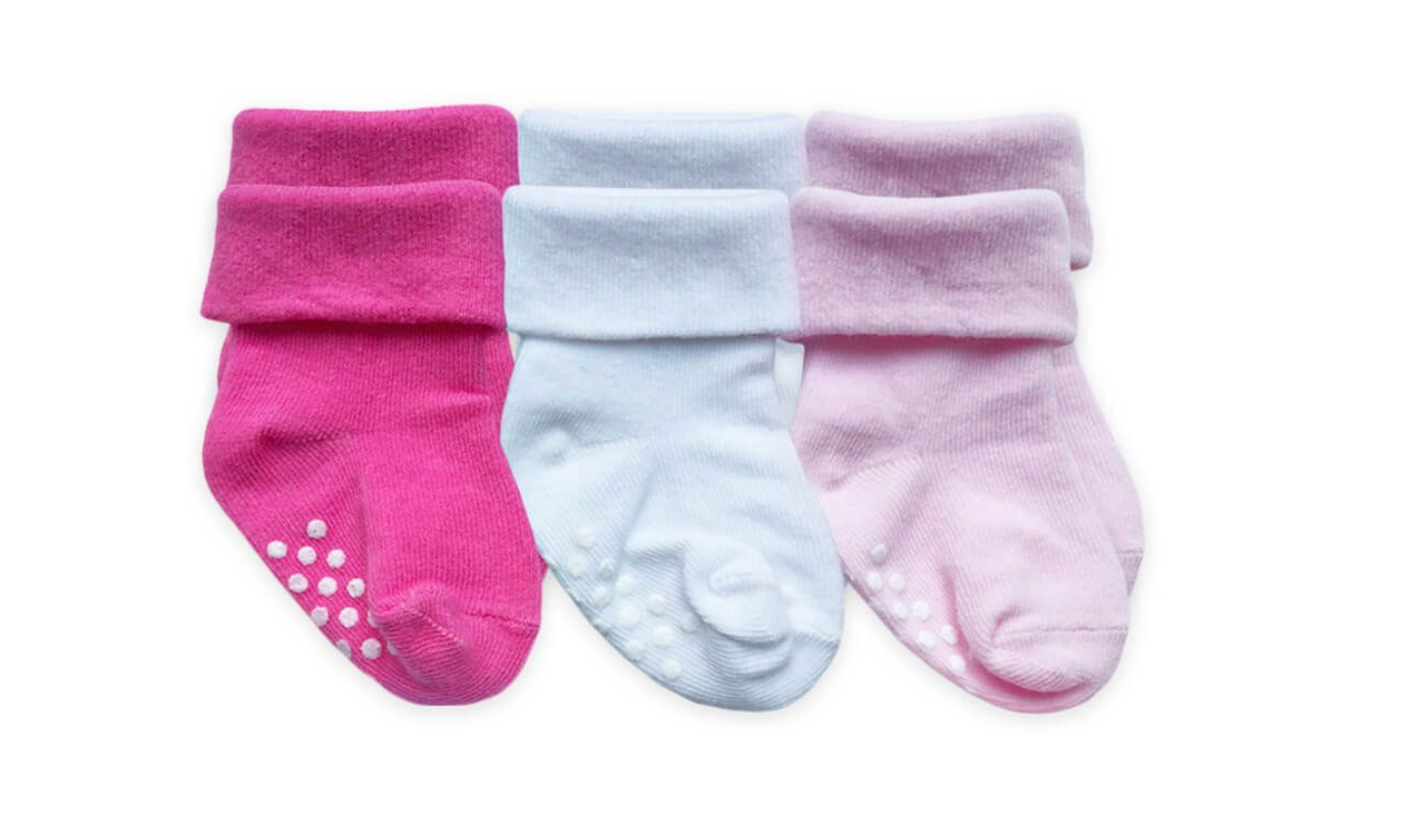 Jefferies Socks Pink and White 3 Pack Footies