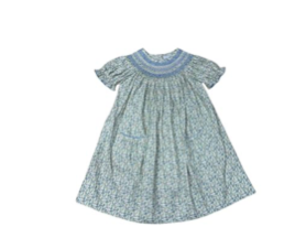 Delaney fall mini floral smocked bishop dress