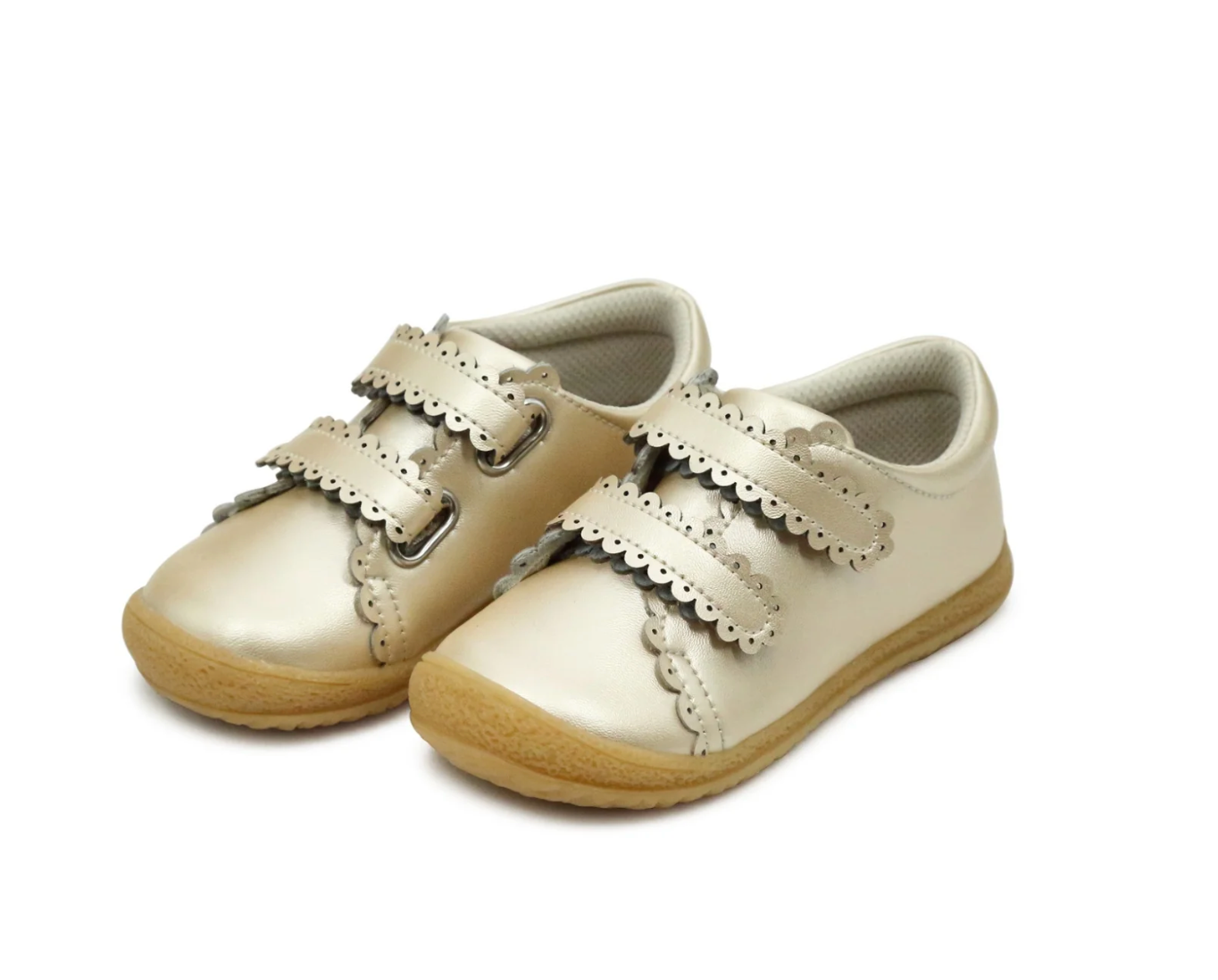 L'AMOUR Marisa Scalloped Sneaker: Champagne