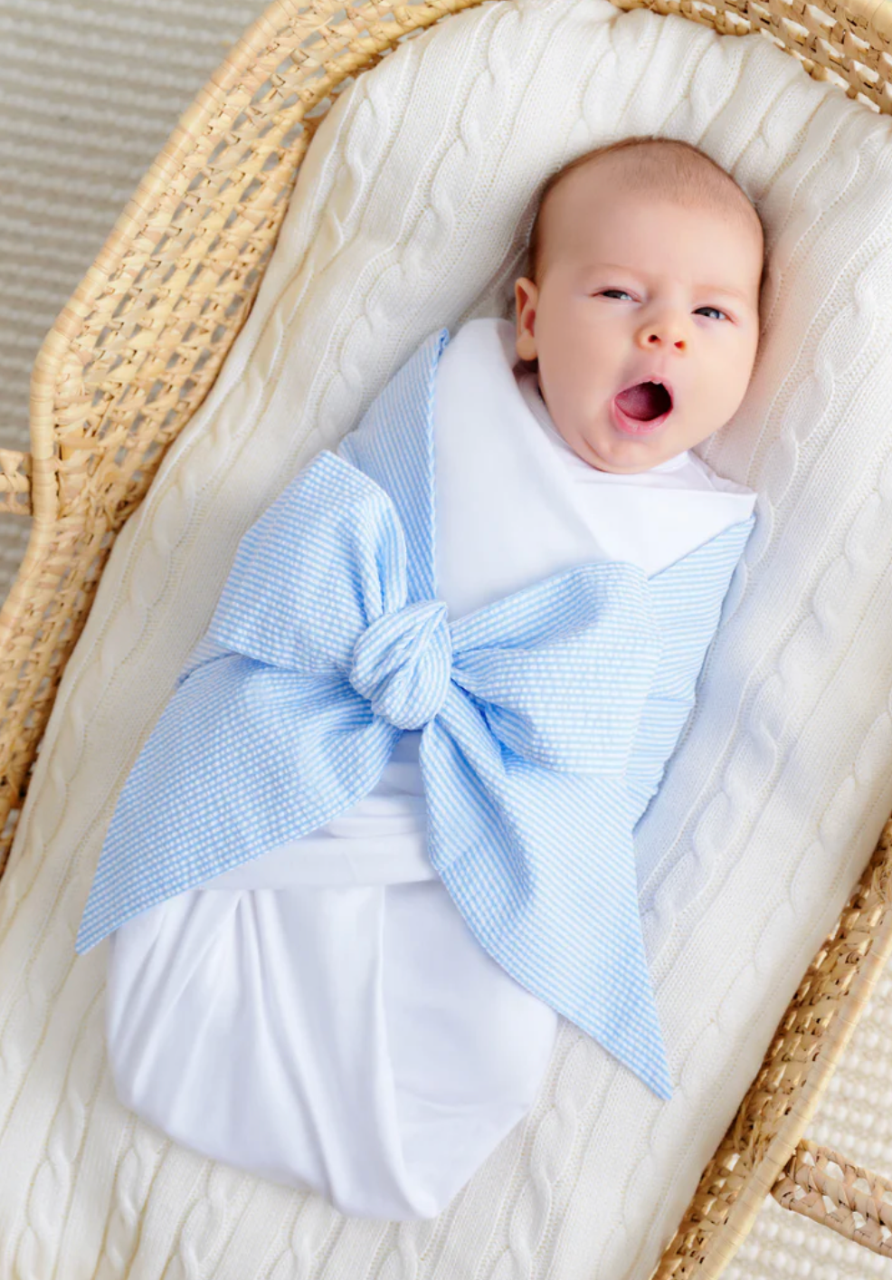 Bow Swaddle Seersucker