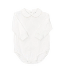 Bailey Boys:White Knit - Boy Long Sleeve Piped Onesie