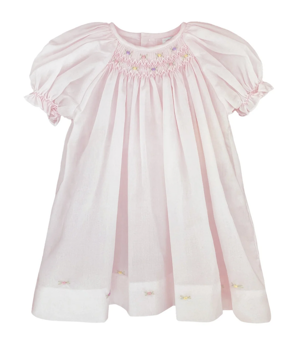 Pink Smocked Dress with Floral