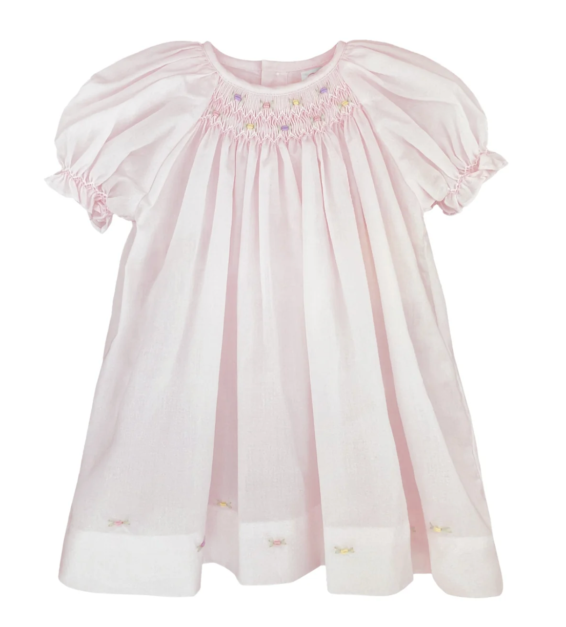 Pink Smocked Dress with Floral