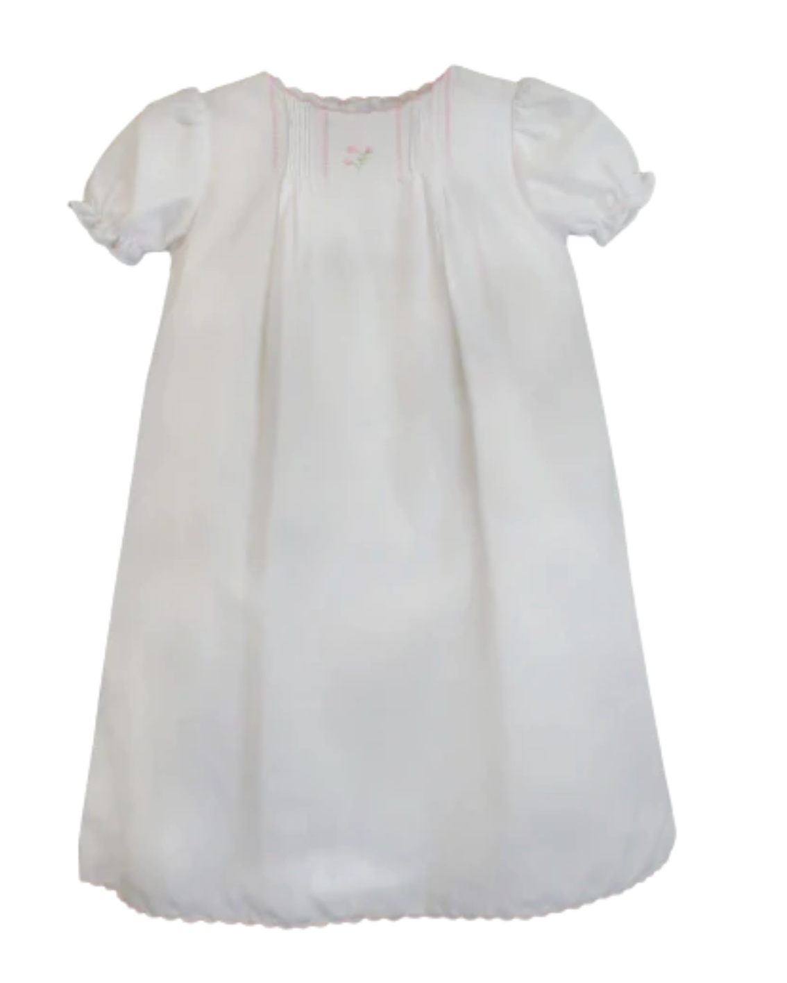 White Day Gown with Pink