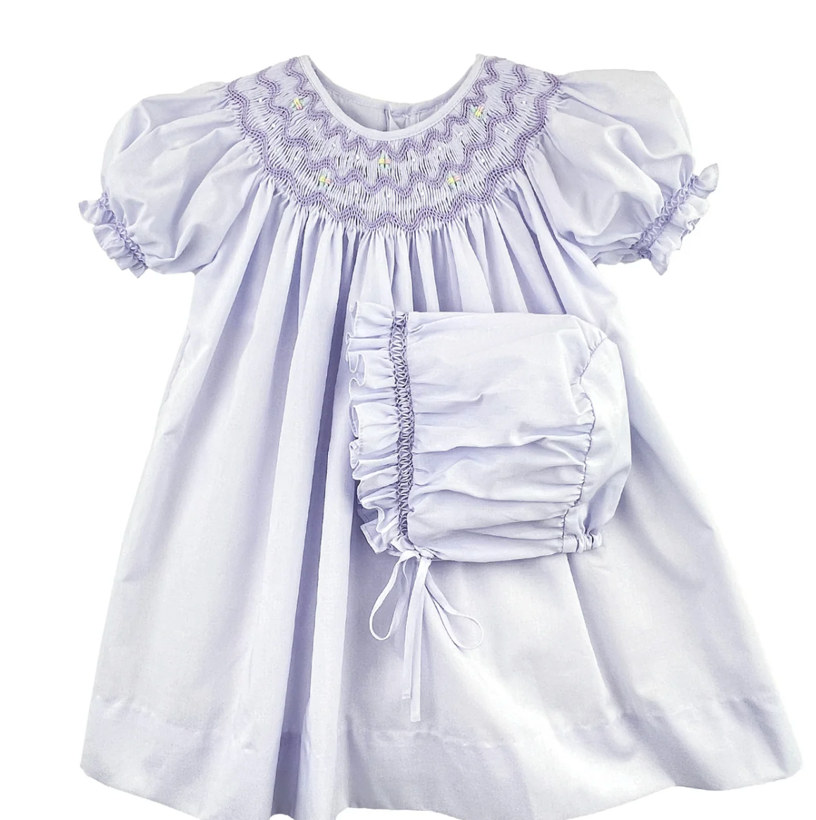 Petit Ami Purple Wave Smocked Dress