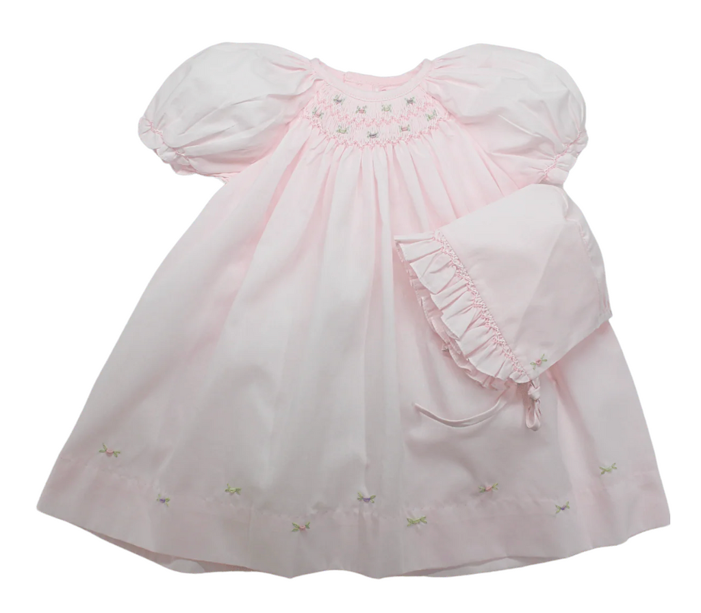 Pink Smocked Dress with Floral