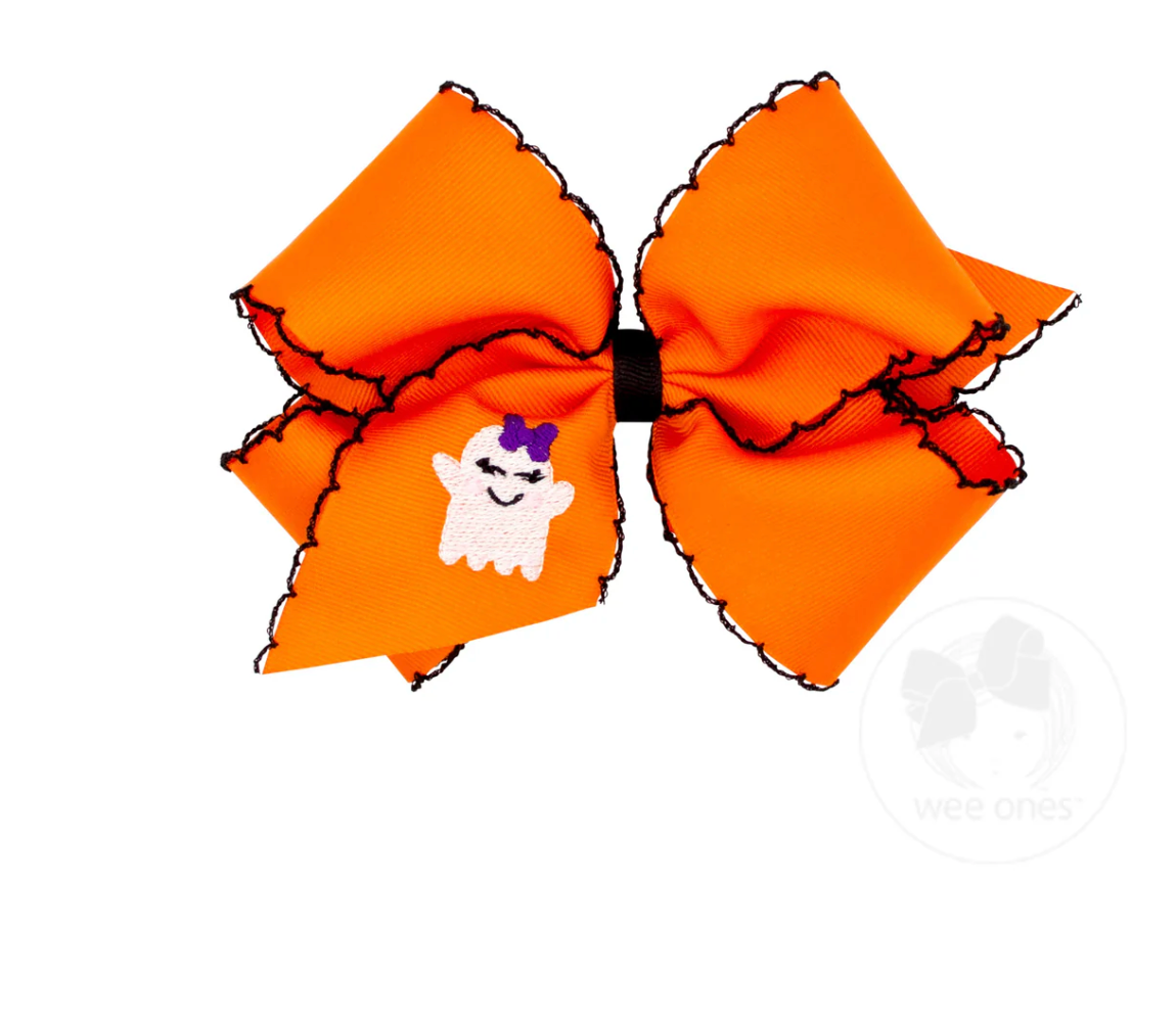 King Ghost Halloween Moon stitch Bow