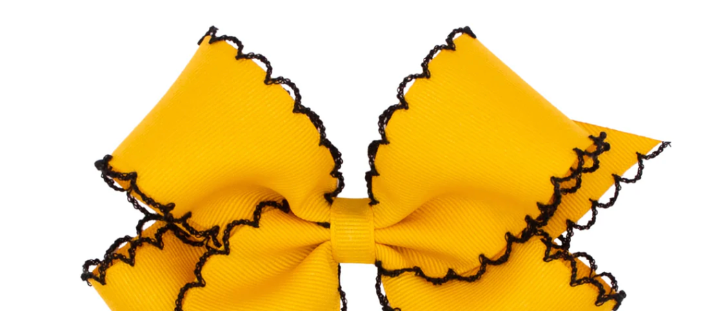 Medium Gold and Black Moon stitch Bow