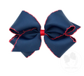 King Navy and Red Moon stitch Bow