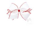 King White and red Moon stitch Bow