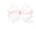 Medium White and Light Pink Bow