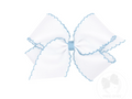 Medium White And Blue Moon Stitch Bow
