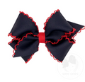 Mini Navy and red Moon stitch Bow