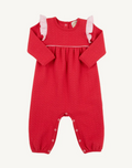 Leigh Anne Angel Sleeve Romper (Quilted) Richmond Red with Palm Beach (Call to order)