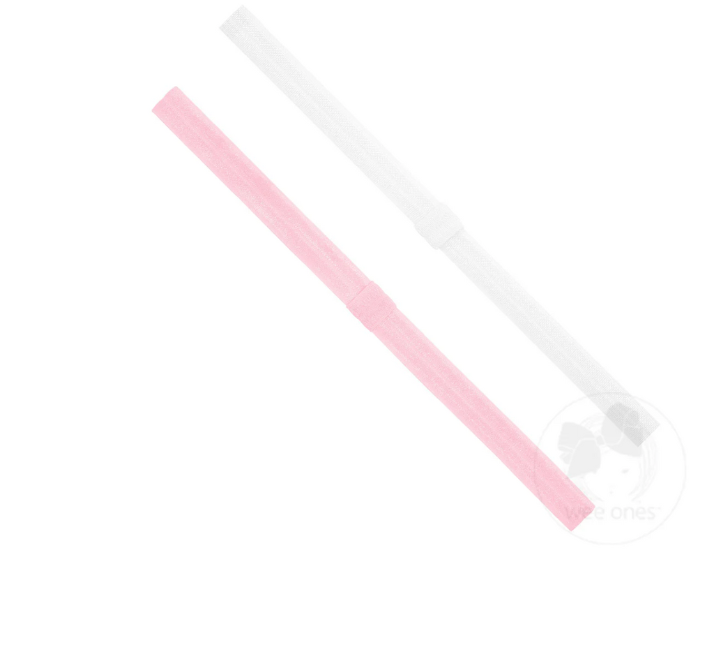 Two Pack Narrow Stretch Add-A-Bow Baby Girl Headbands