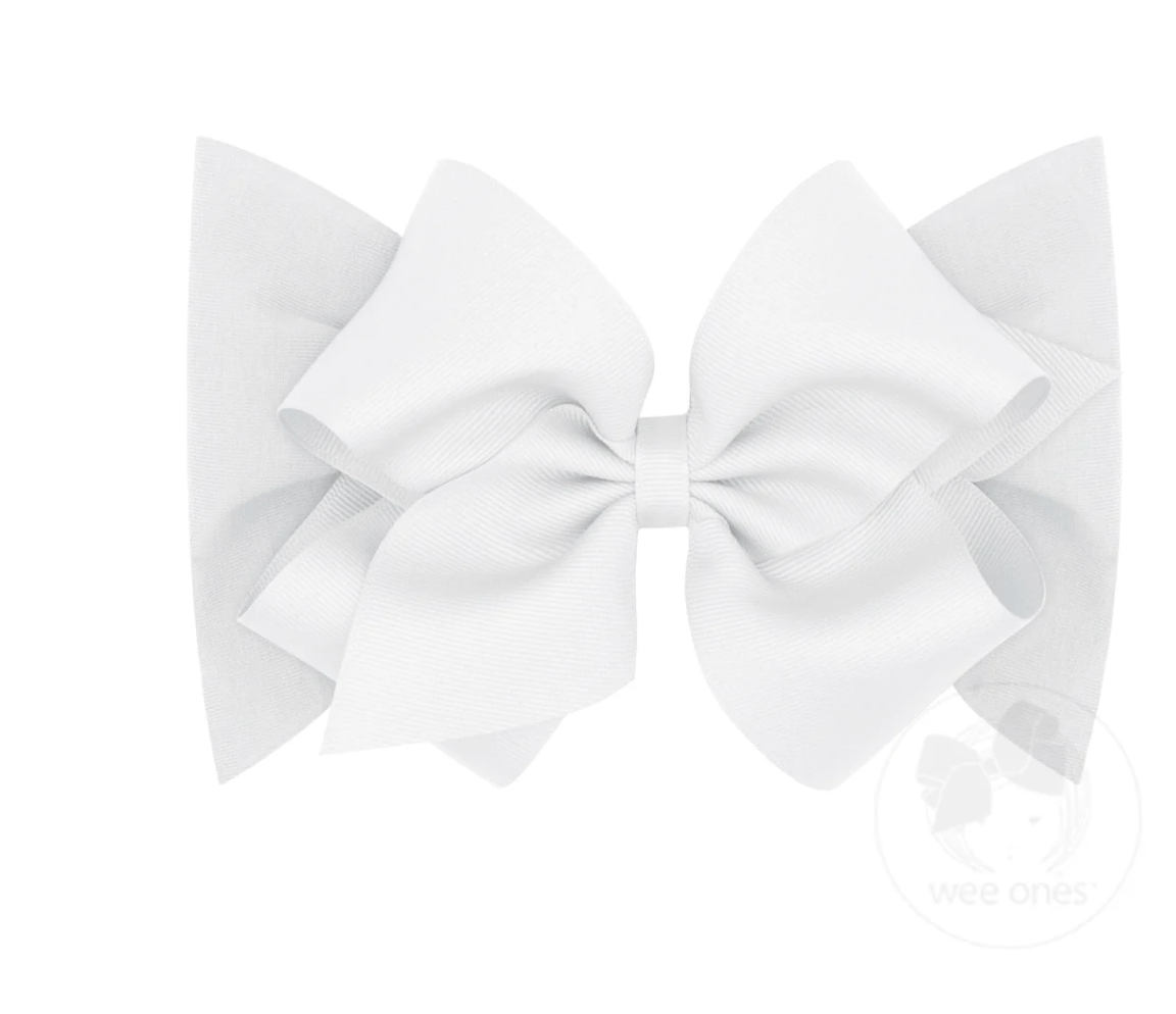Small King Grosgrain Bow Matching Cotton Jersey Baby Headband