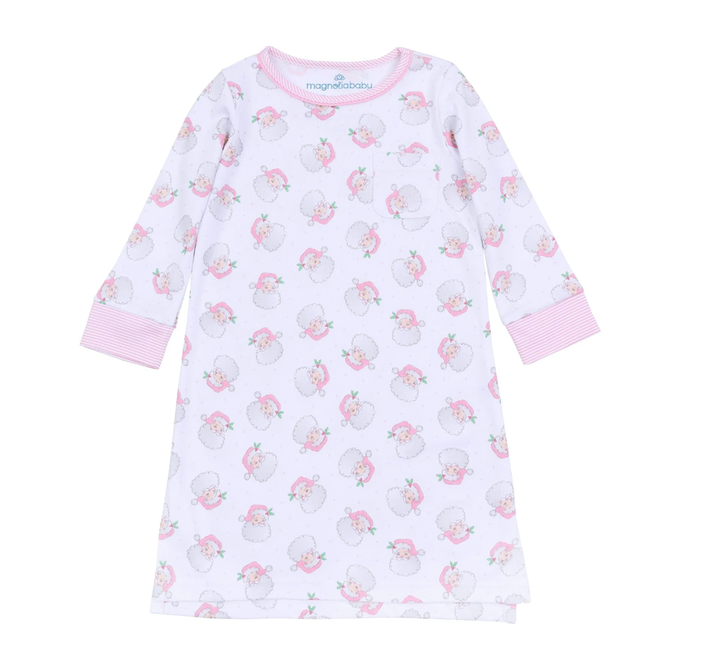 Santa Baby Long Sleeve Nightdress - Pink