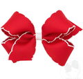 Mini Red and White Moonstitch Bow