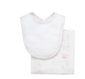 Sailboat Print Drooler Bib& Burp cloth Set