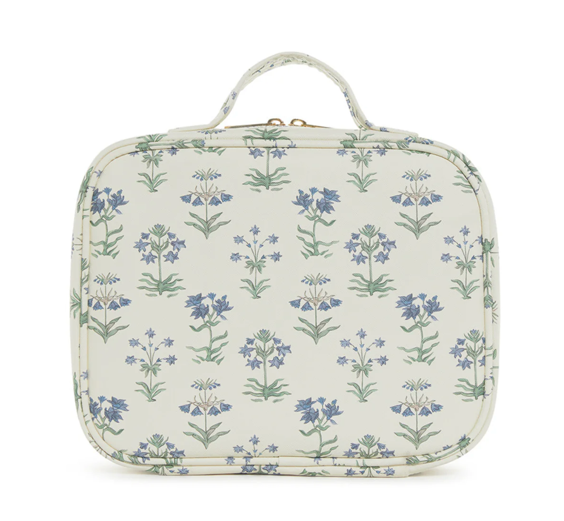 LUXE TRVL 2 COSMETIC TOILETRY CASE - PROVENCE WITH GREEN PINSTRIPE LINER