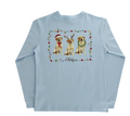 Boys Long Sleeve Logo Tee - Christmas Labs on Light Blue