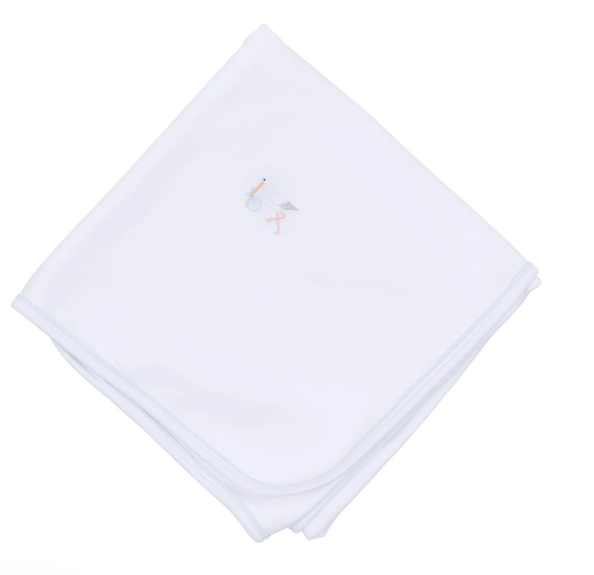 Vintage Stork Receiving Blanket -Light Blue