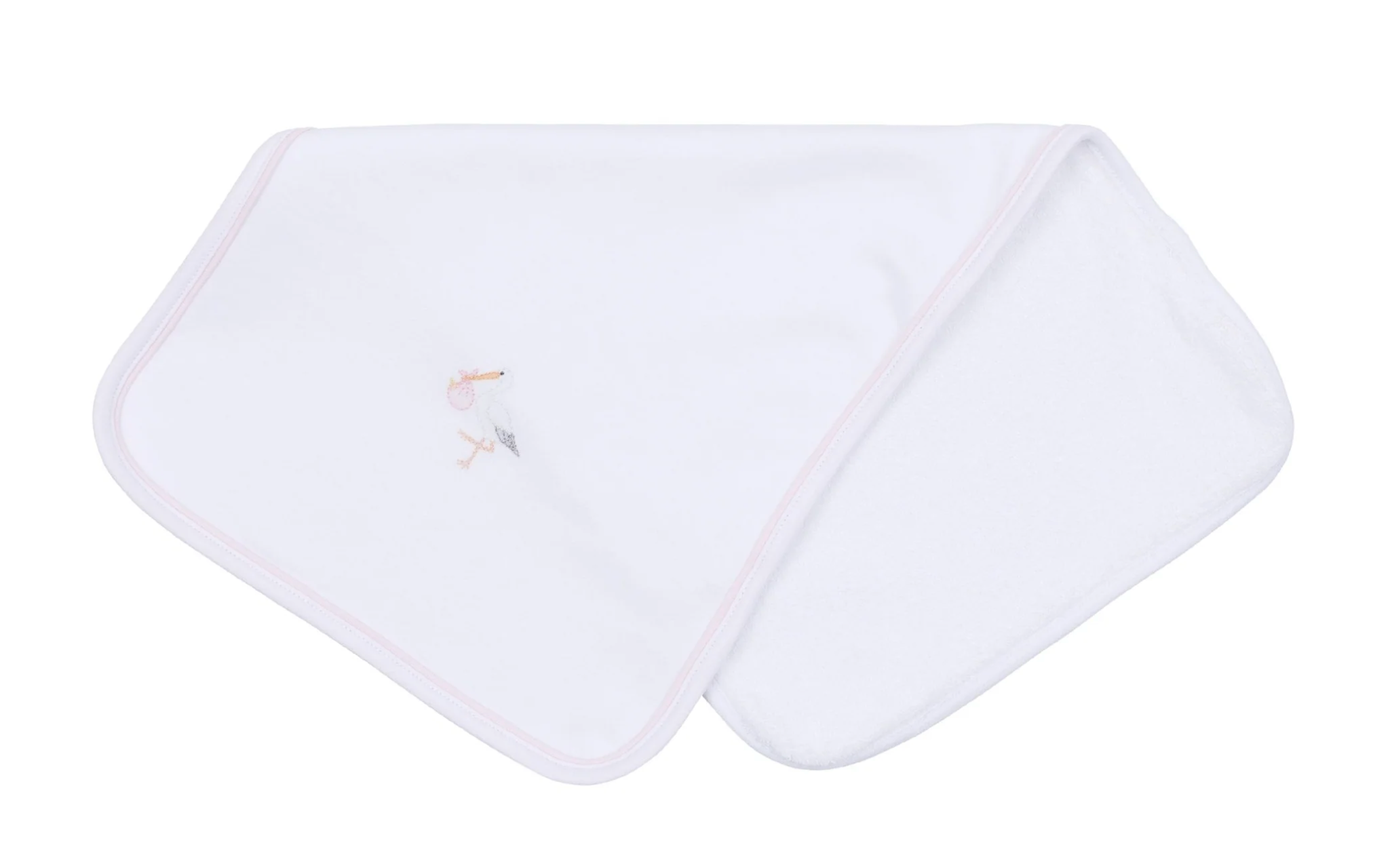 Vintage Stork Burp Cloth- Pink