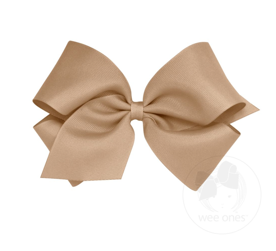 Mini King Grosgrain Bow- Oat