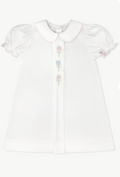 Bluebonnet Dress- Classic White, Flower Embroidery