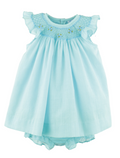 Fil a Fil Smock Bishop- Turquoise