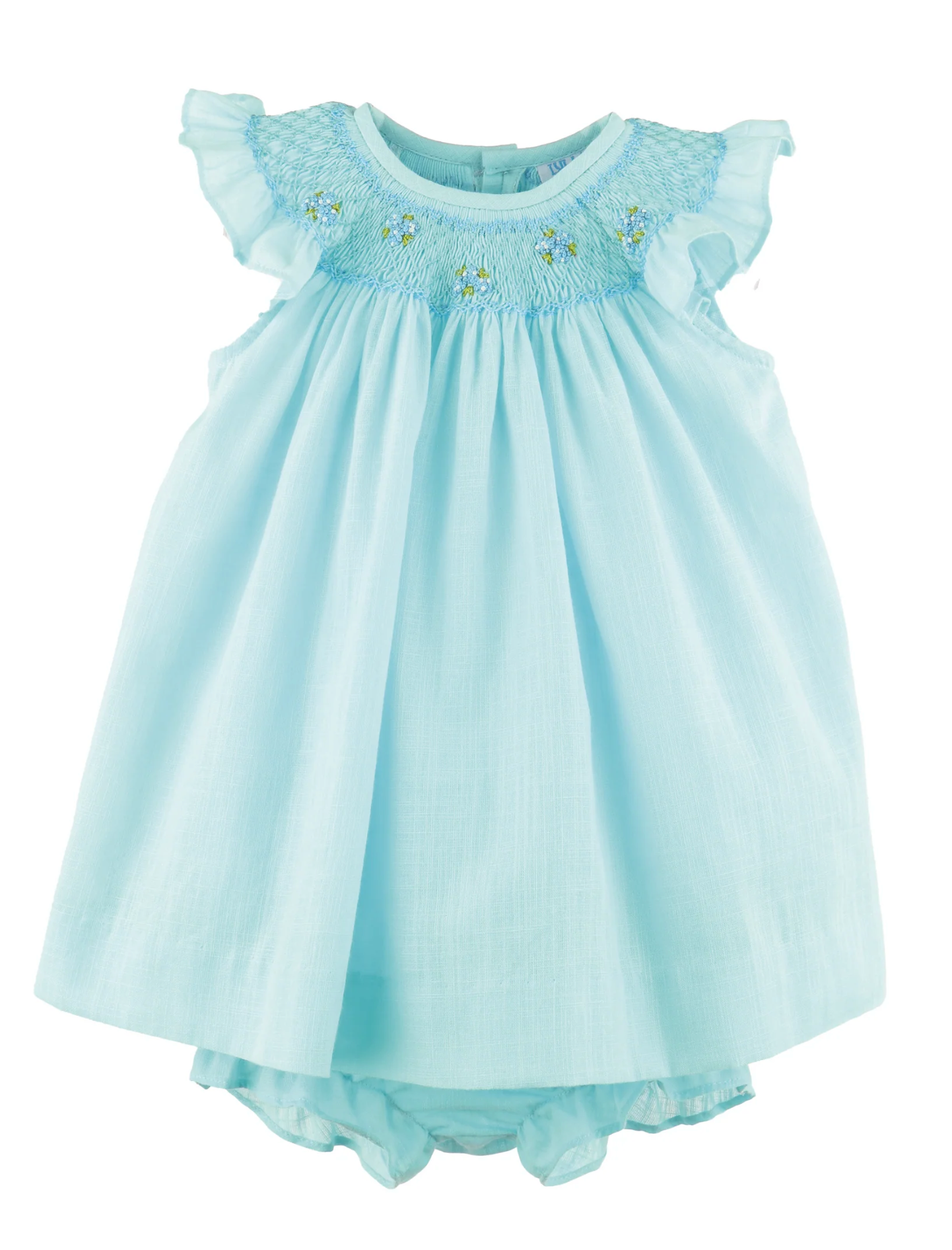 Fil a Fil Smock Bishop- Turquoise