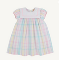 Stewart's Square Collar Dress-Brunch Plate Plaid with Palm Beach Pink