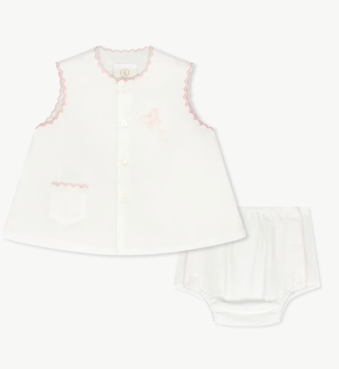 Maria Diaper Set-Blessing White Butterfly