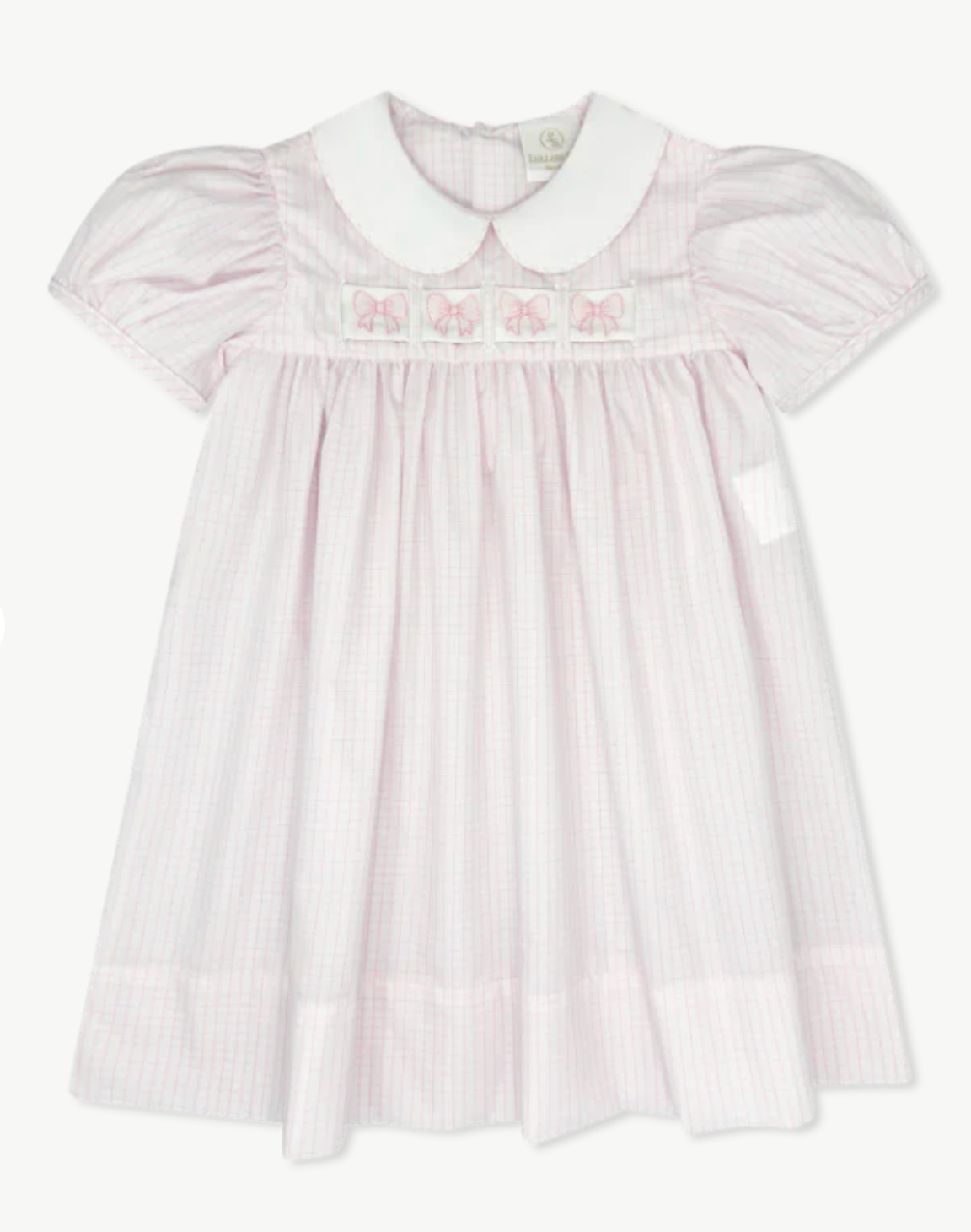 Ruth Ribbon Dress- Pink Windowpane