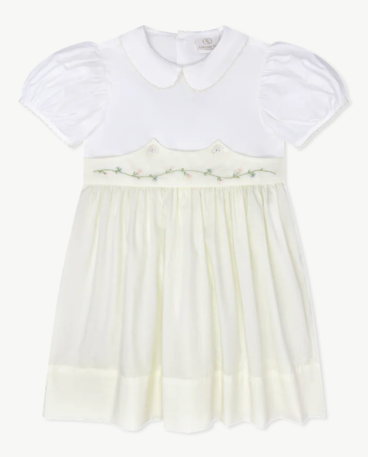 Sundays Best Dress- Blessing Yellow with Flower Embroidery