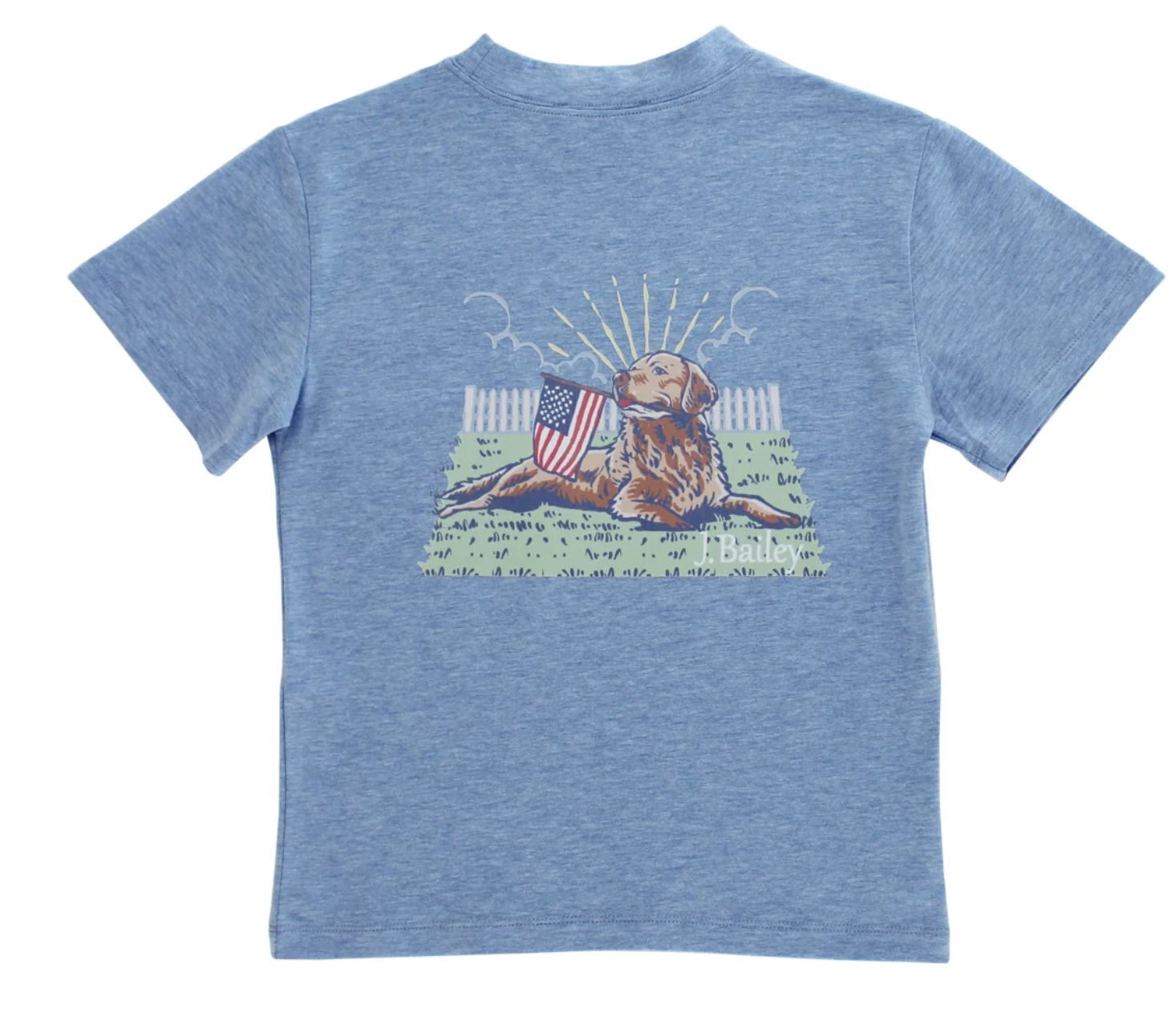 Retriver on weathered Blue T Shirt