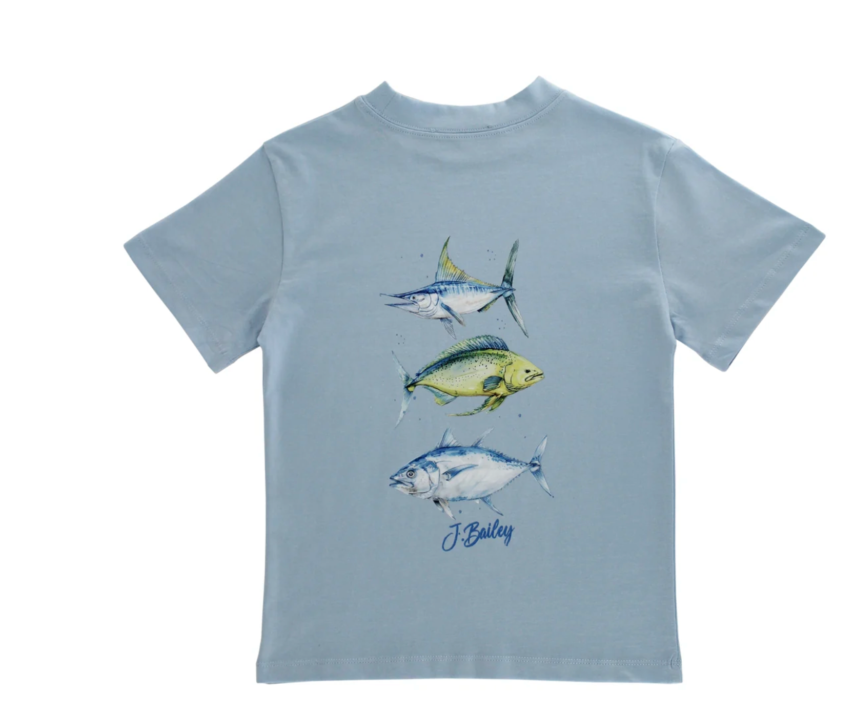 Logo Tee- Fish Trio on Bayberry