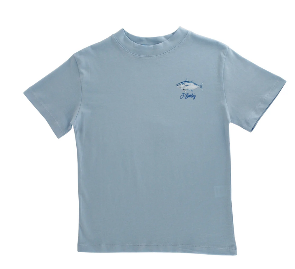 Logo Tee- Fish Trio on Bayberry