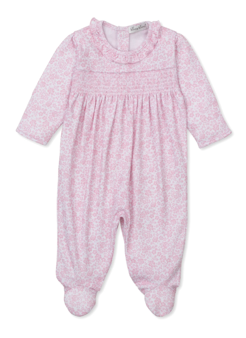 Country Gardens Pink Smocked Footie