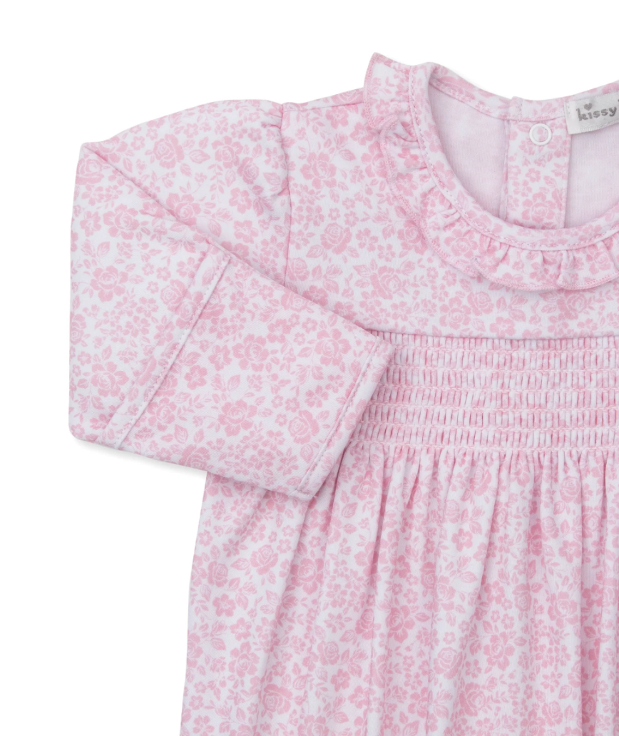 Country Gardens Pink Smocked Footie