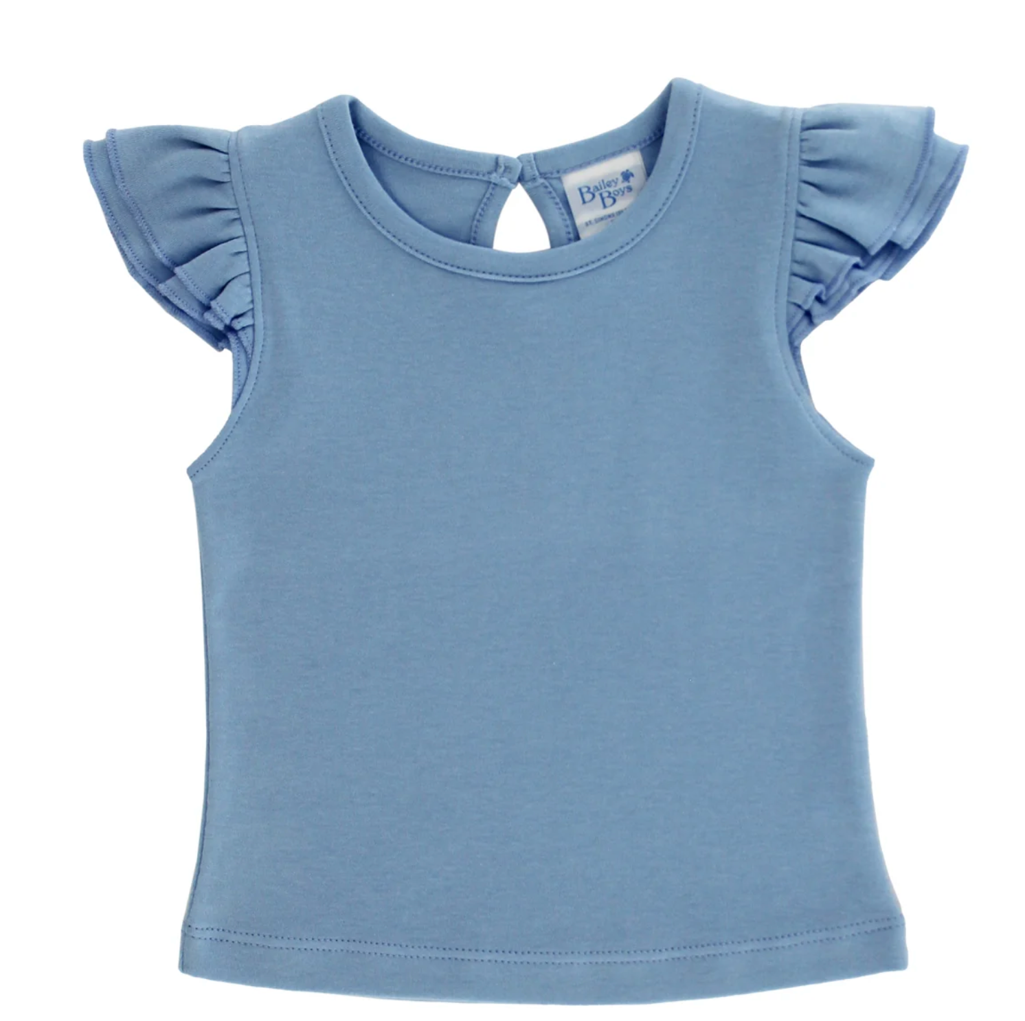 Light Blue Ruffled Sleeve Tee