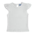 White ruffled sleeve Tee
