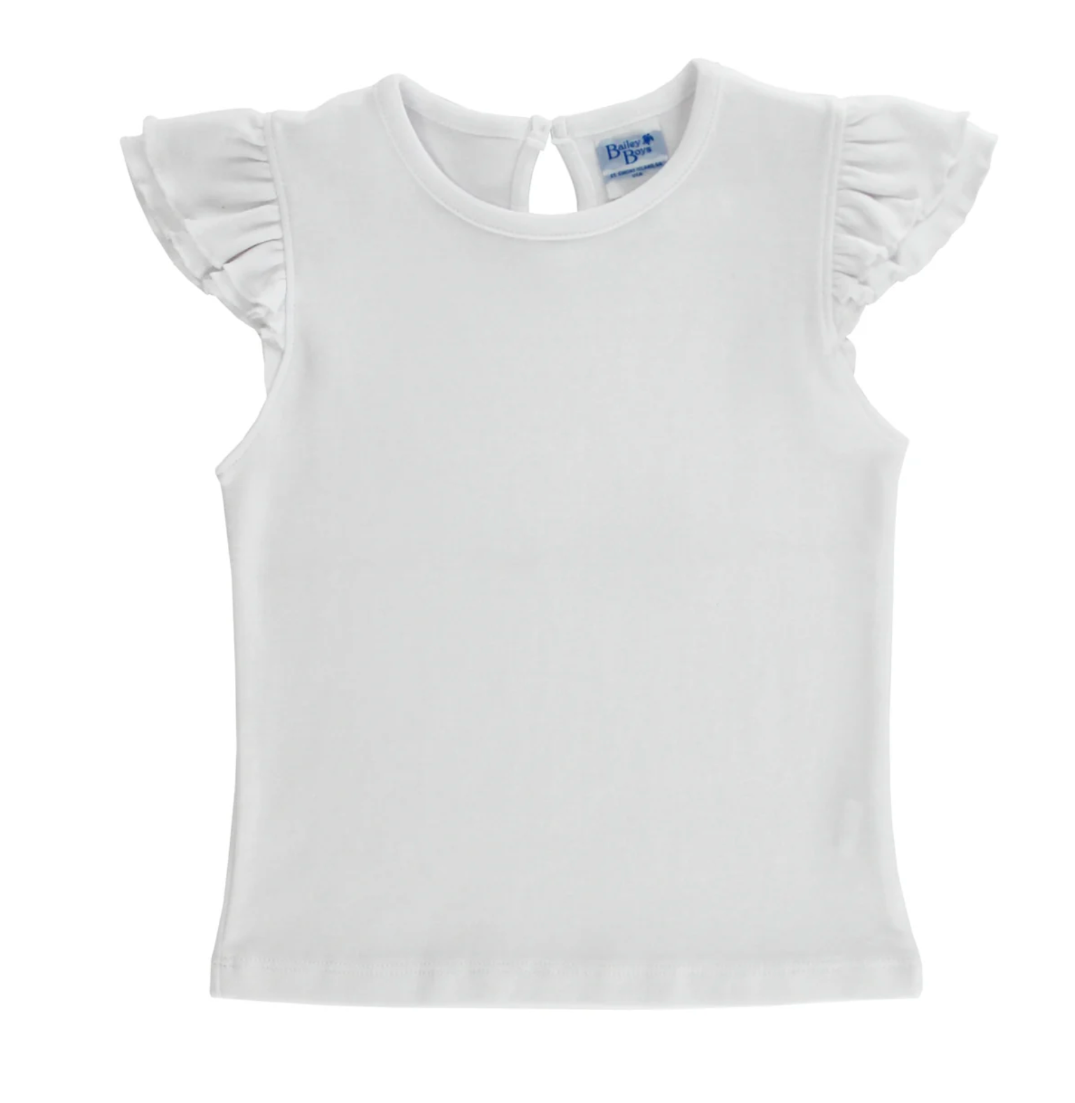 White ruffled sleeve Tee