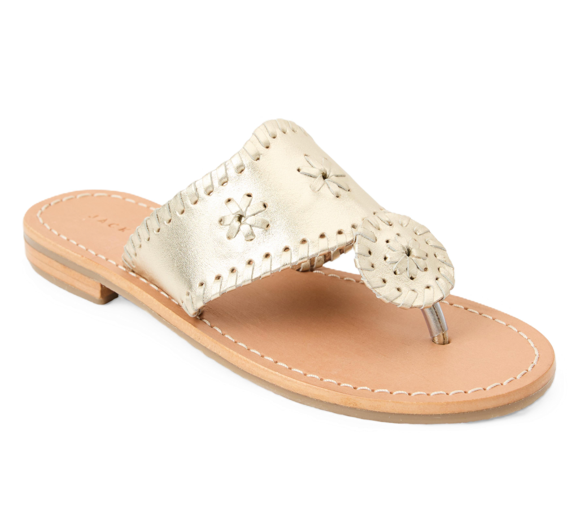 Girls Jacks Flat Sandal - Metallic Nappa