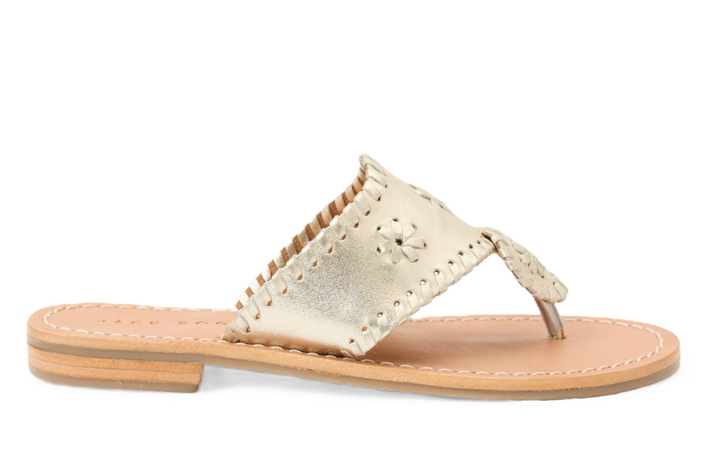 Girls Jacks Flat Sandal - Metallic Nappa