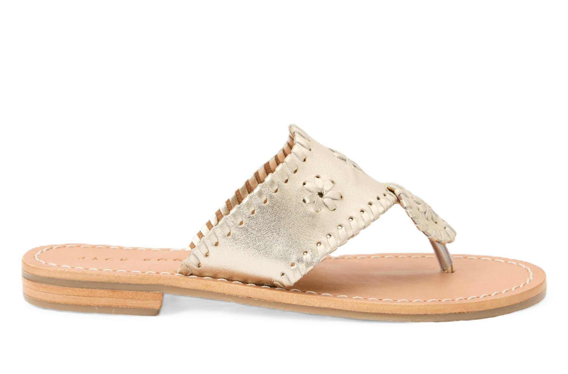 Girls Jacks Flat Sandal - Metallic Nappa
